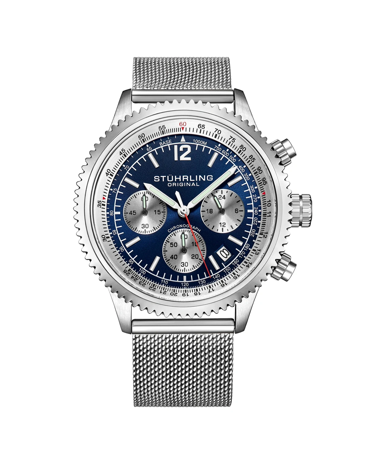 Turbine 4015 Men s Chronograph Watch – 44mm Quartz Movement, Tachymeter Bezel, Aviation-Inspired Design