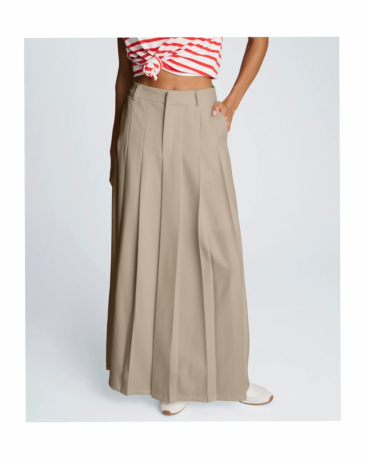 Women's A-Line Pleated Maxi Skirt