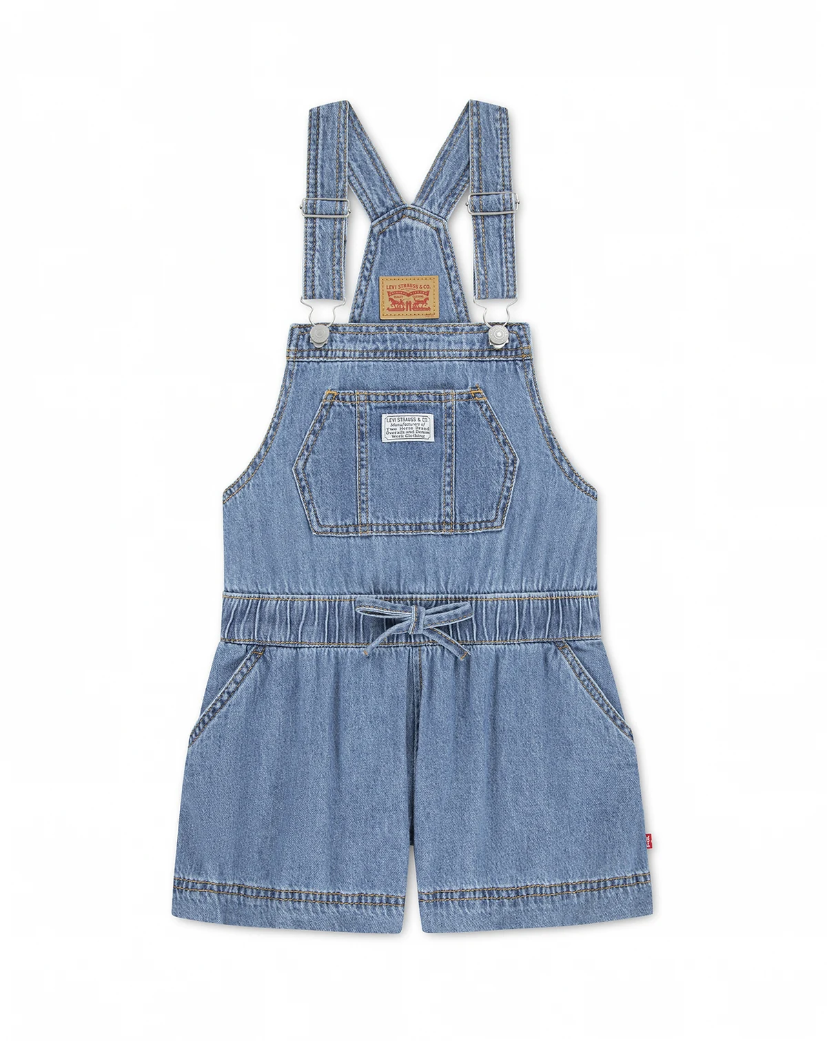 Girls' 2T-6X Waist-Tie Shortalls