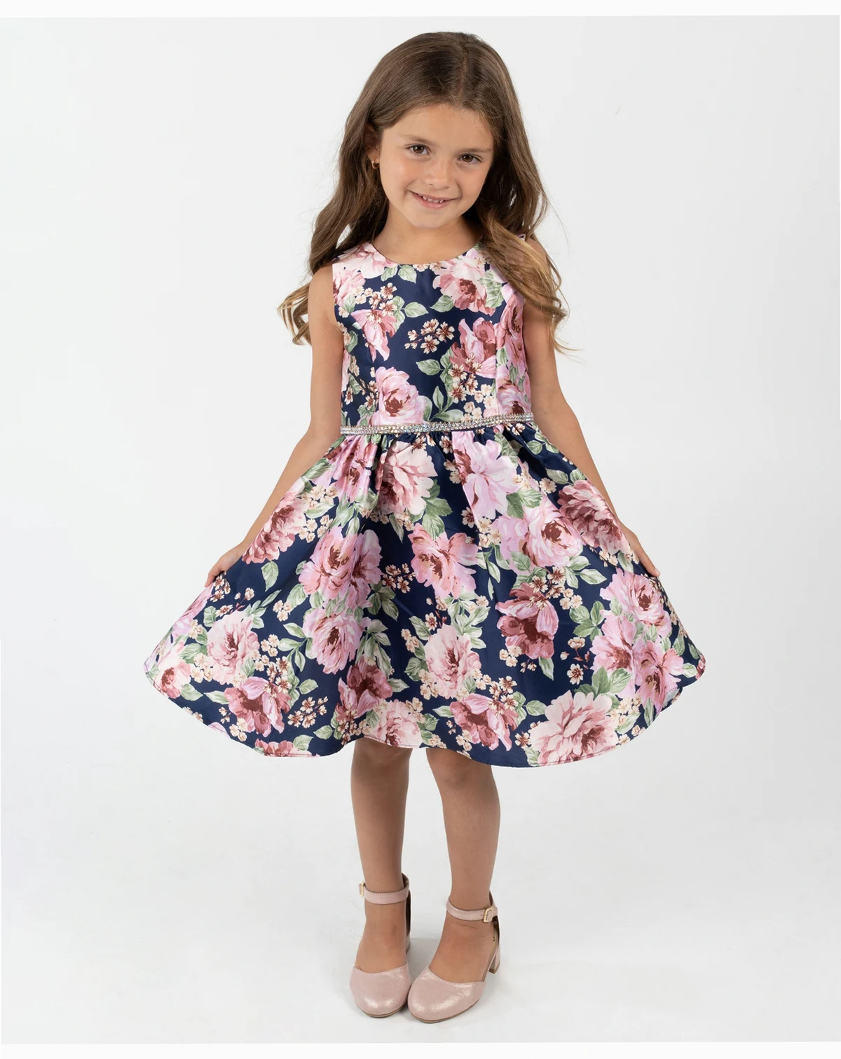 Toddler and Little Girls' Mikado Printed Fit and Flare Dress