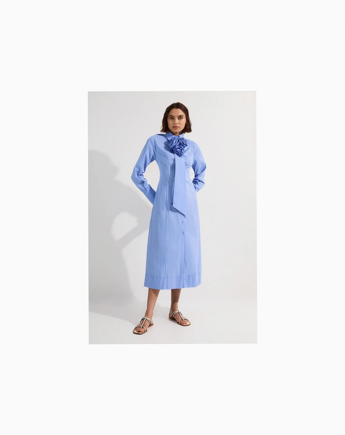 Women's Woven Shirt Midi Dress