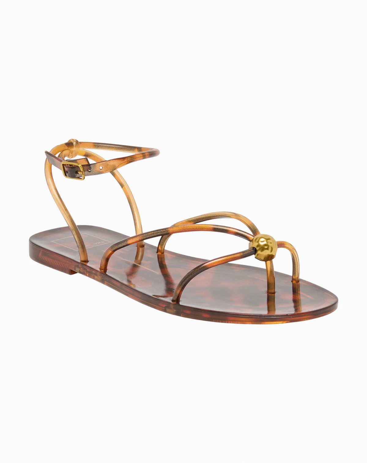 Women's Kenley Vinyl Strappy Jewelry Stud Flat Sandals