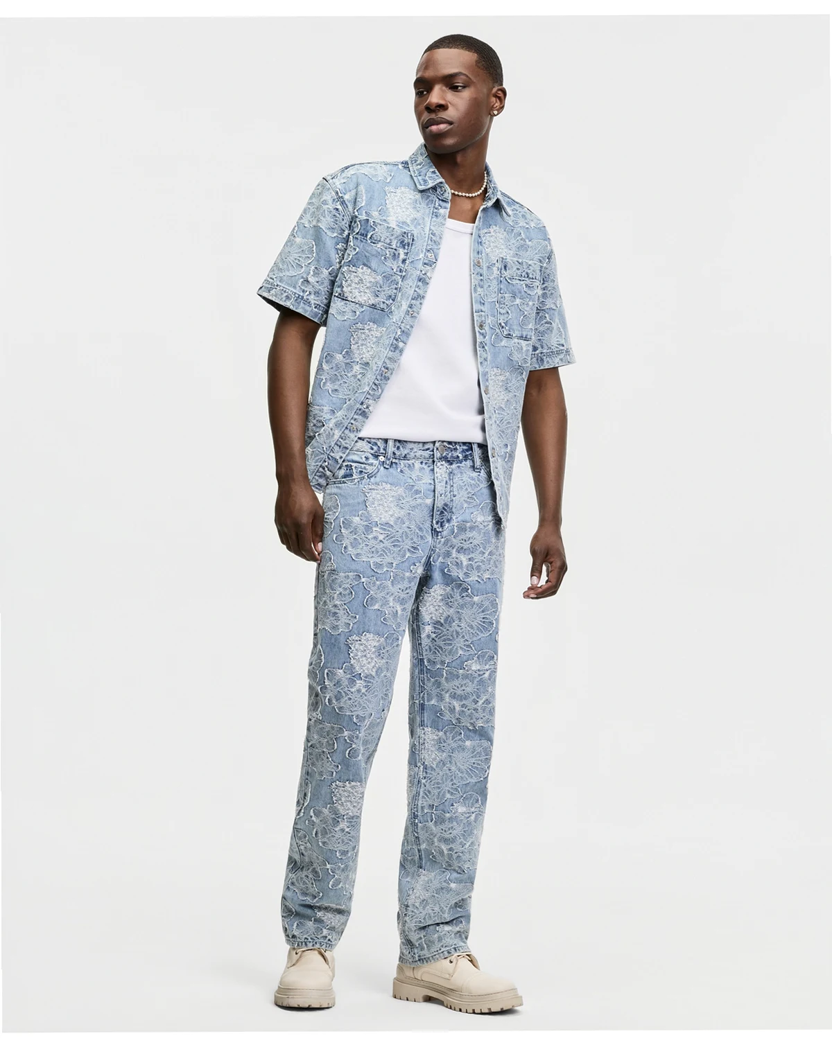 Men's Meadow Straight-Fit Floral Jacquard Jeans, Macy's Exclusive