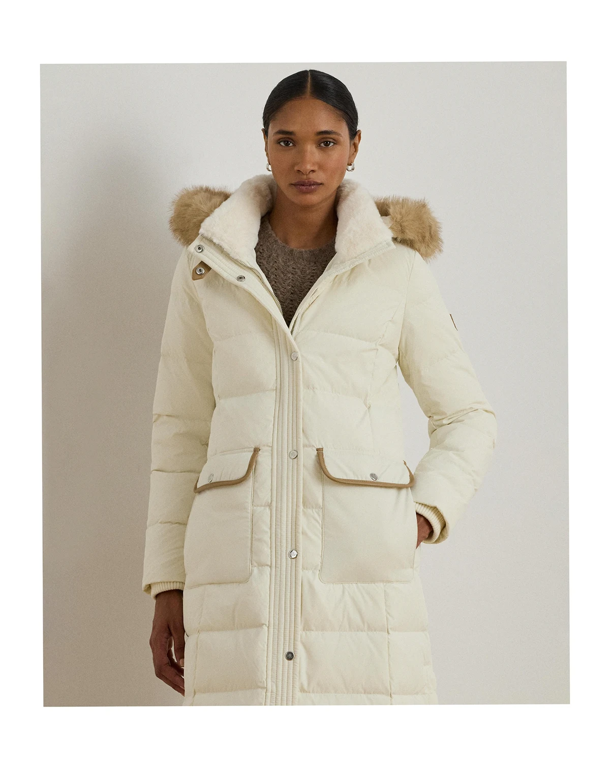 Women's Faux-Fur-Trim Maxi Puffer Coat