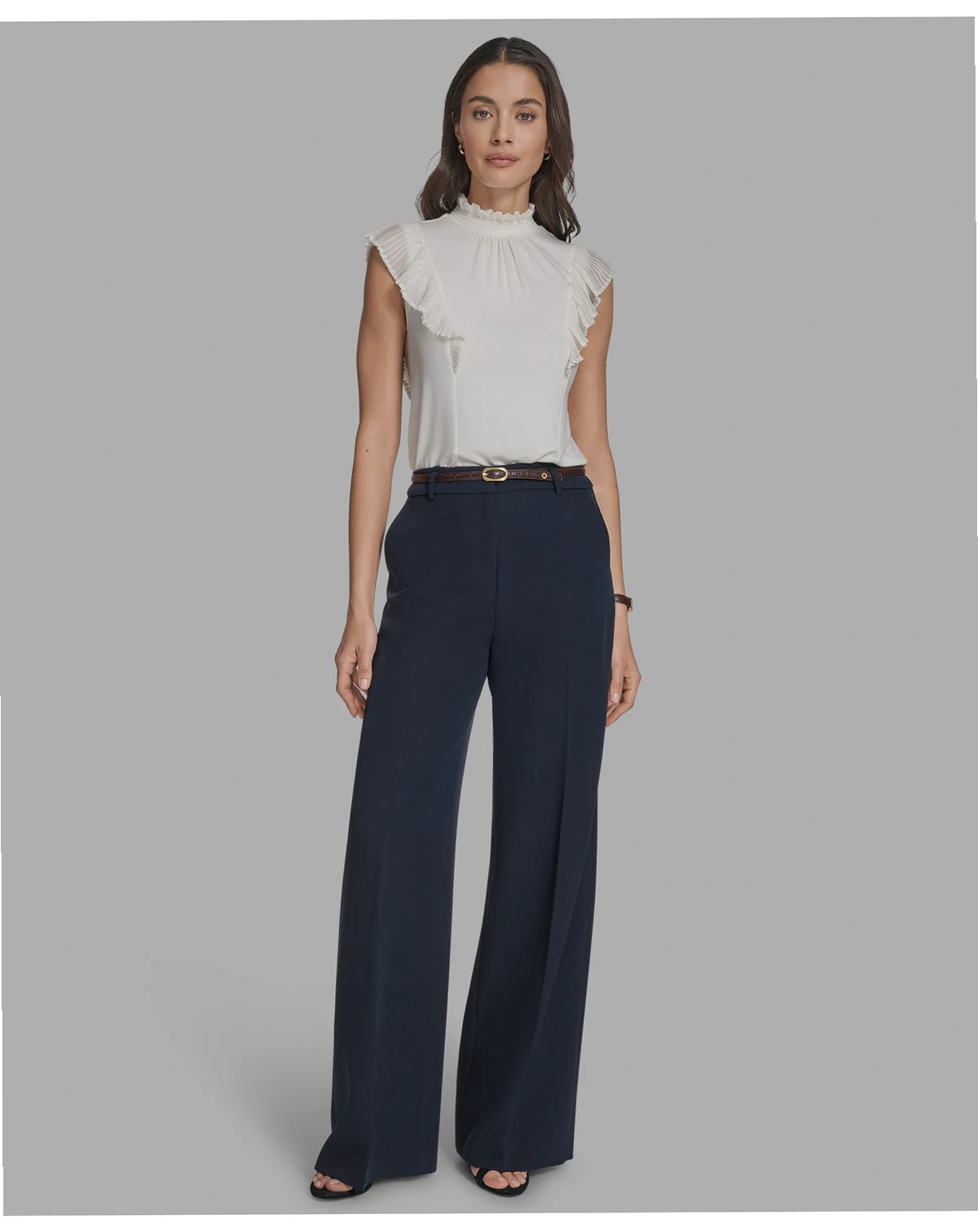 Women's Belted Wide-Leg Pants