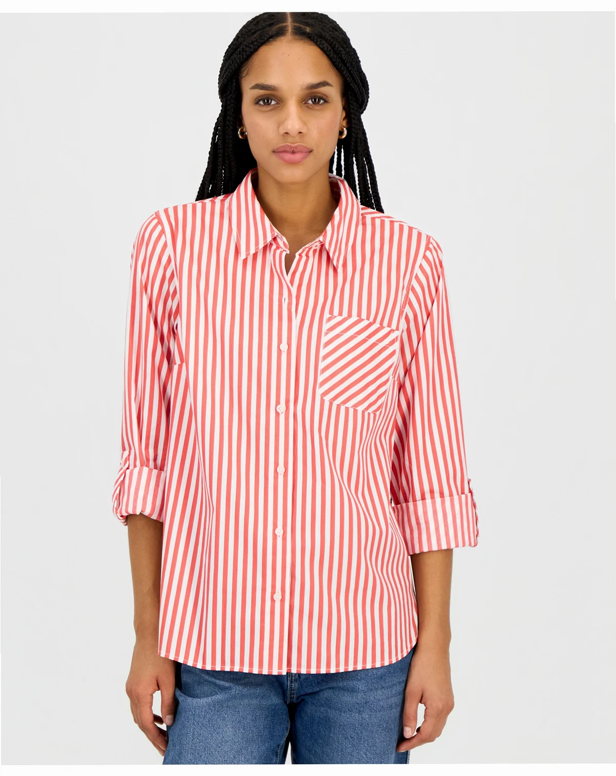 Women's Springfield Stripe Roll-Tab Shirt