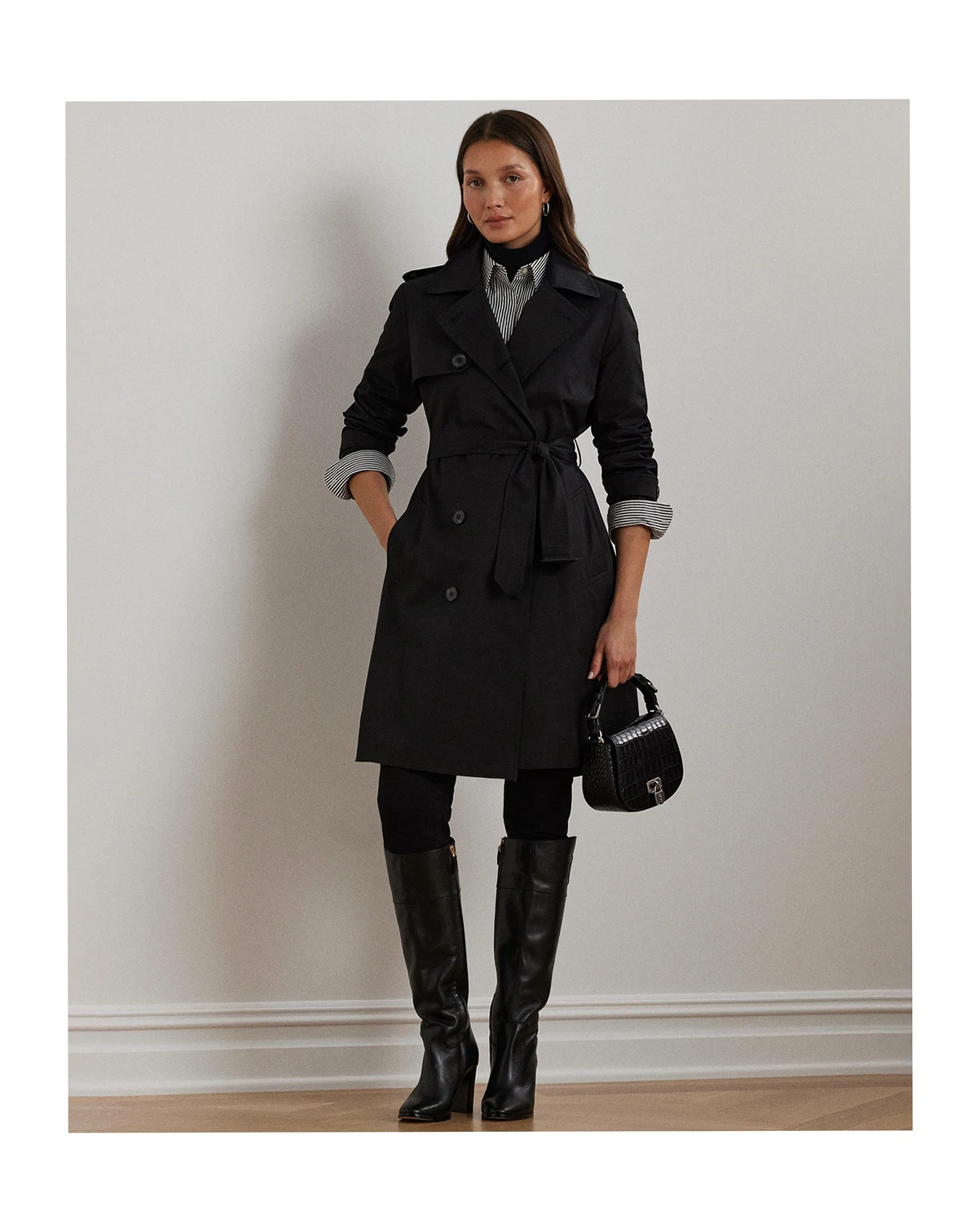 Women's Belted Water-Resistant Trench Coat, PXXS-XXL