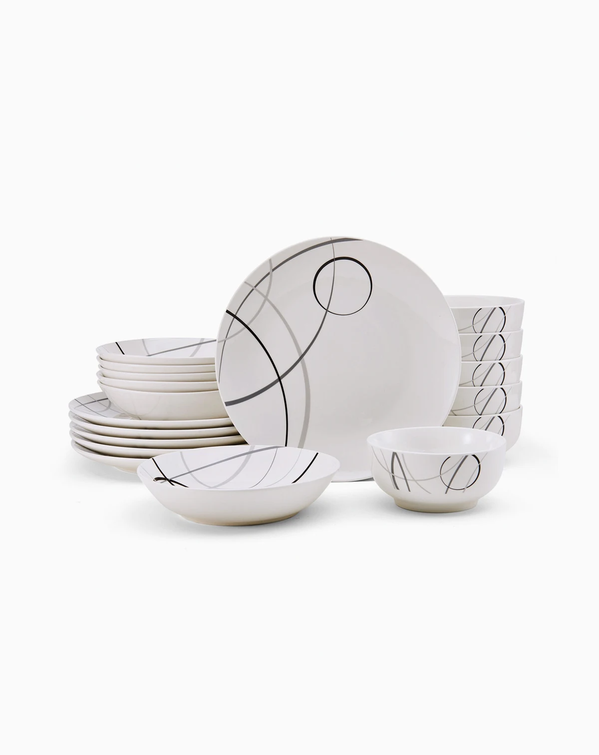 Circles 18 Pc. Dinnerware Set, Service for 6