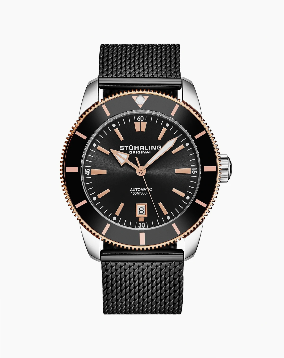 Mens Marinier 4079 Automatic 42 mm Dive Watch with Sunray Dial and Mesh Bracelet