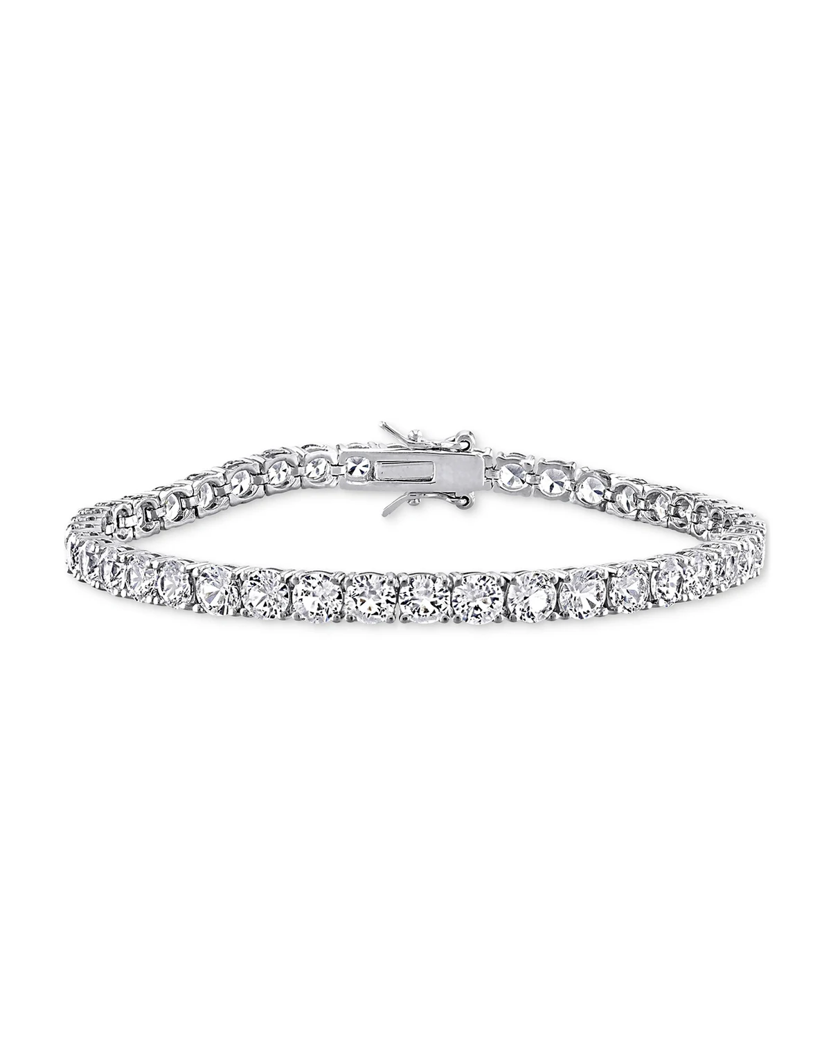 Lab Grown White Sapphire Tennis Bracelet ( 4-1/4 ct. t.w.) in Sterling Silver (Also Available in 18k Gold Plated over Sterling Silver)