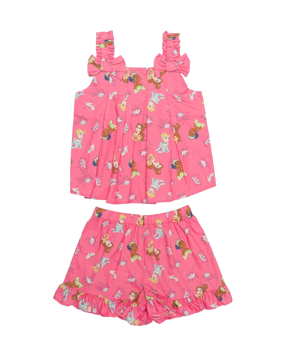 Girls' 2T-6X Square Neck and Elastic Shorts, 2-Piece Set
