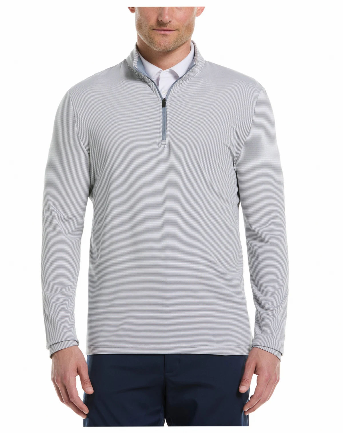 Men's Feeder Stripe Mock-Neck Golf Quarter-Zip