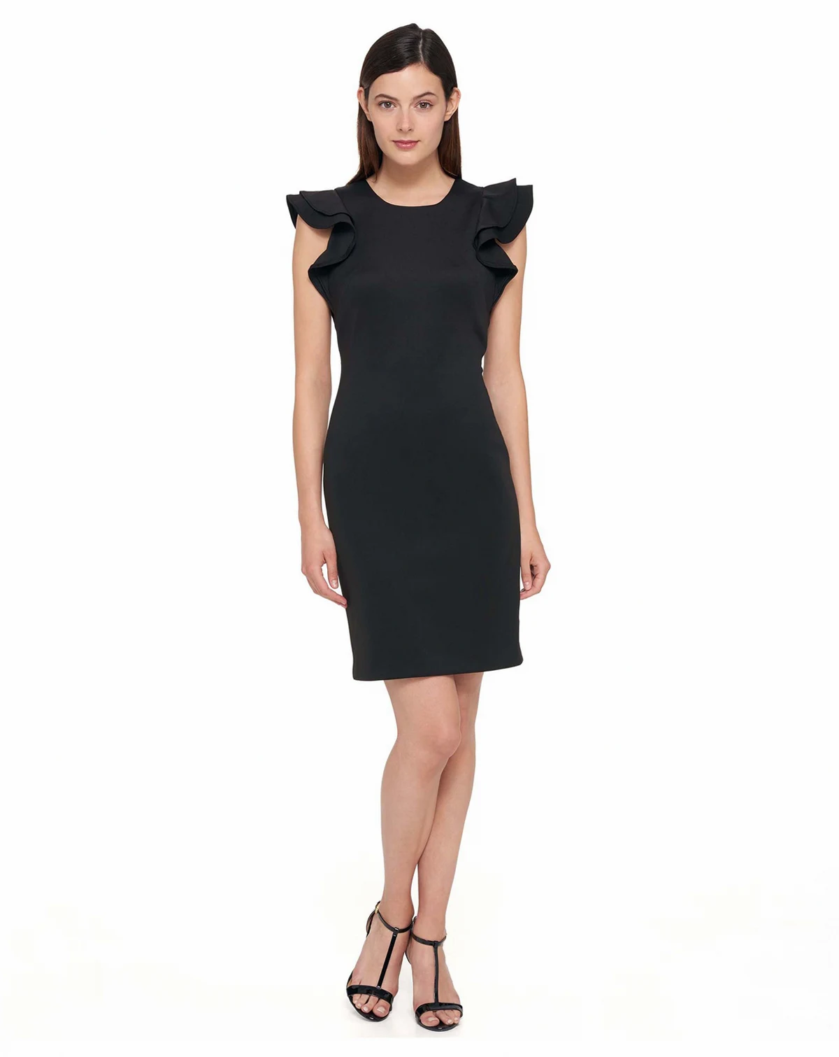 Women's Ruffle-Sleeve Sheath Dress