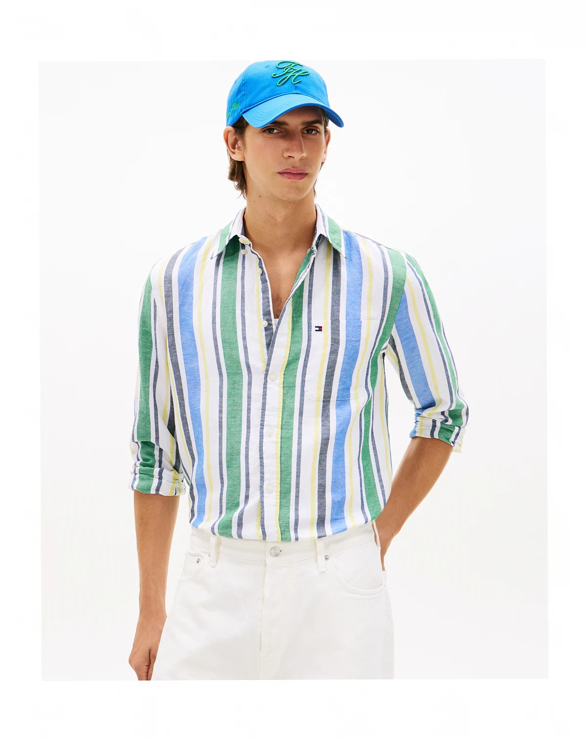 Men's Linen-Blend Bold Stripe Shirt