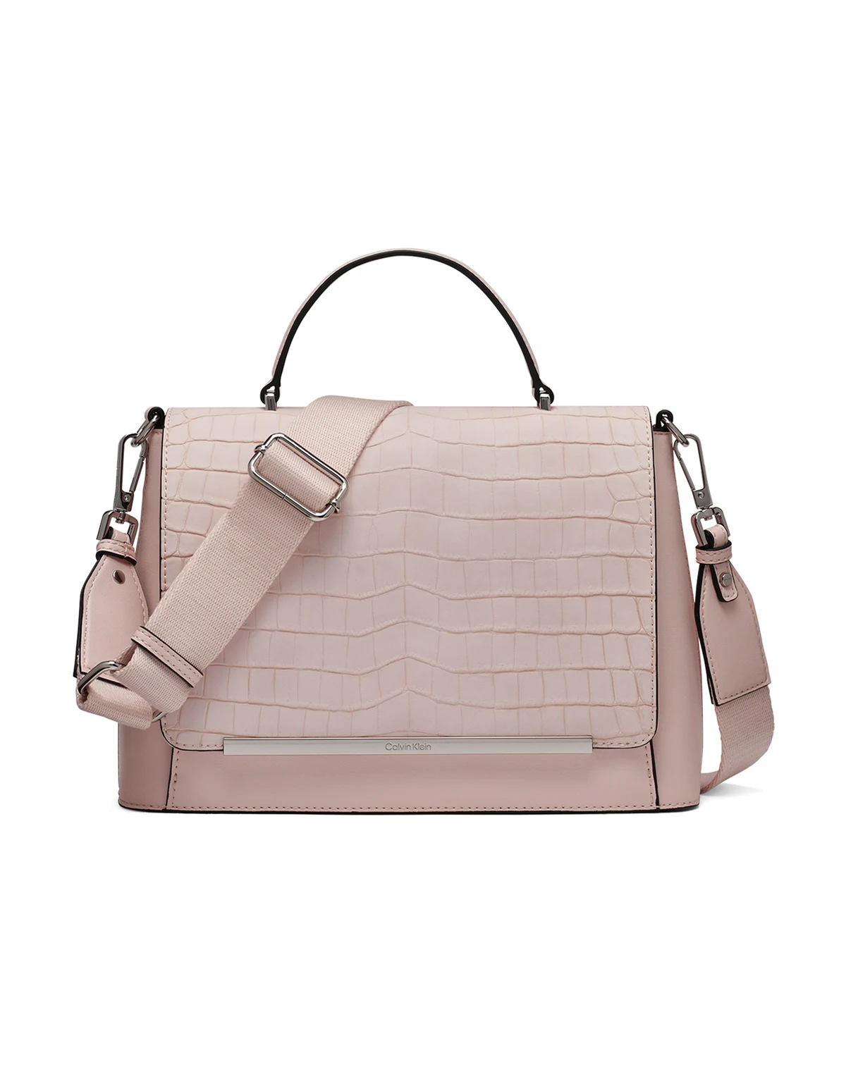 Alia Croc Magnetic Snap Satchel Bag