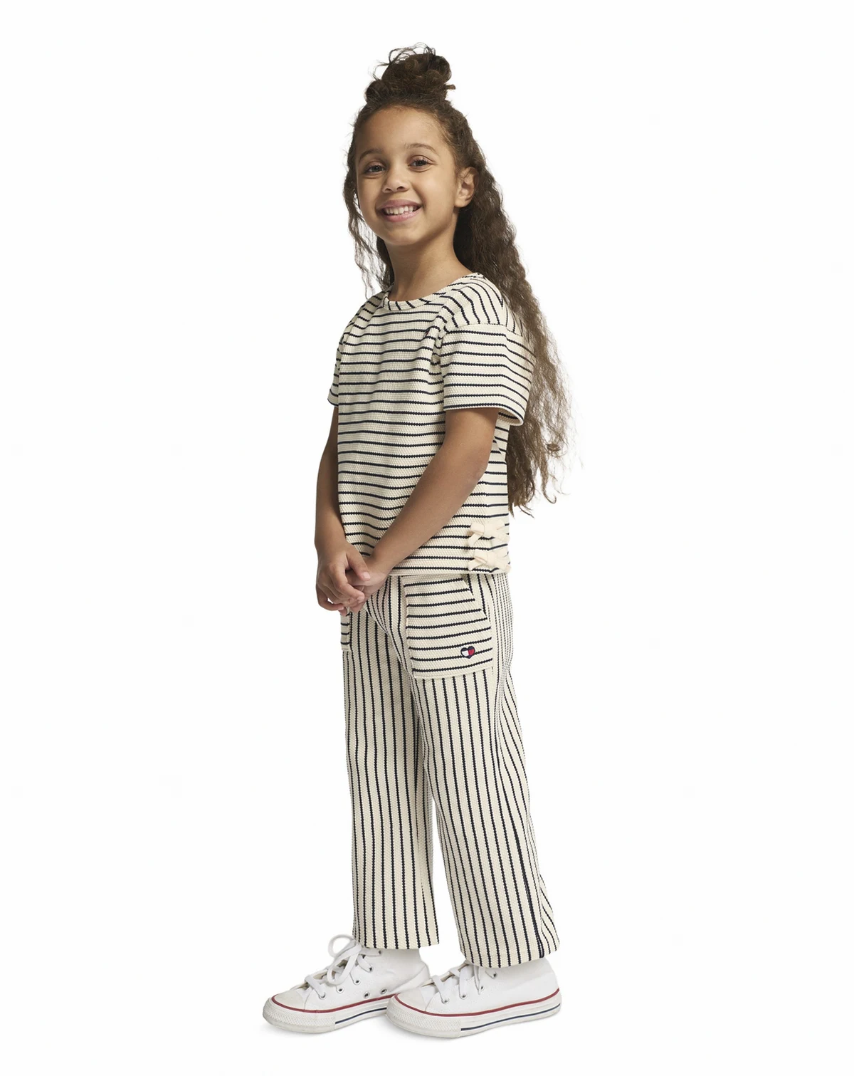 Toddlers' 2T-4T and Girls' 4-6x Round Neck Top and Wide Leg Pants, 2-Piece Set