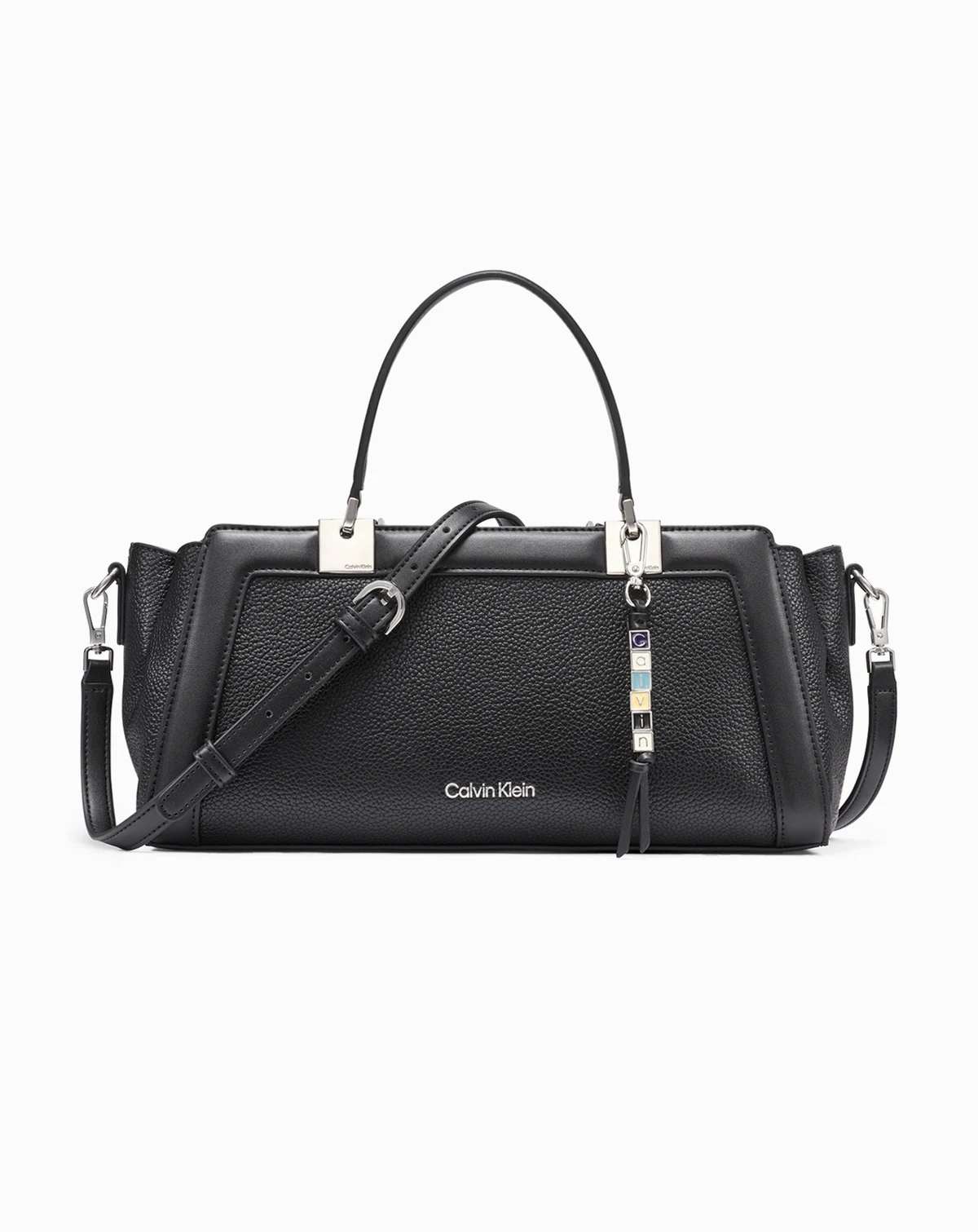 Jean Top Zipper Satchel with Removable Hangoff