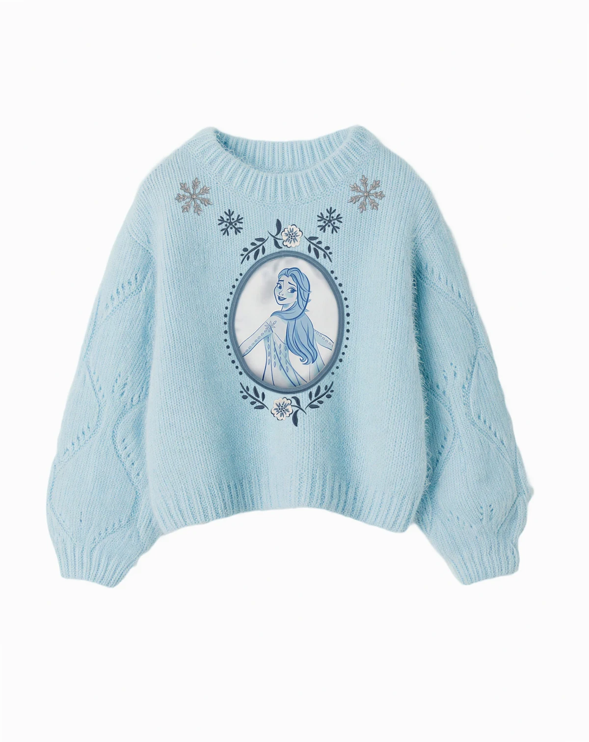 Disney Girls' 2T-6X Frozen Fair Isle Crewneck Sweater