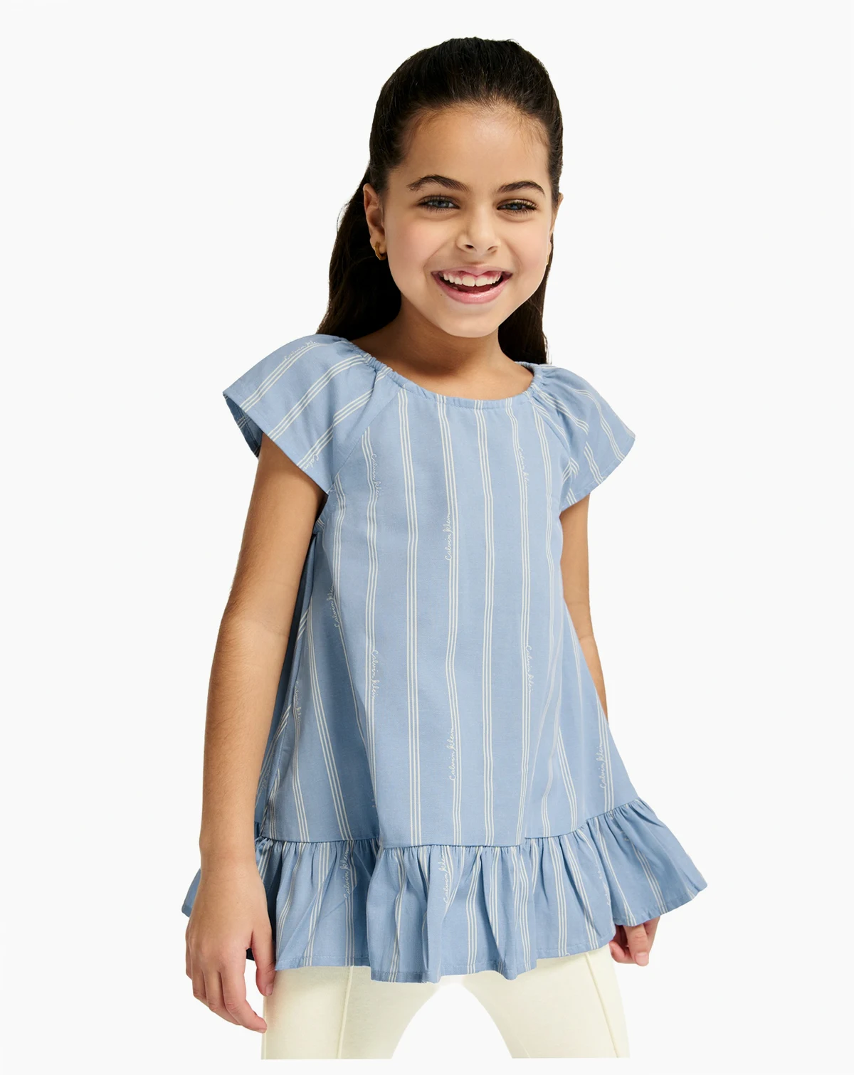 Toddler Girls' 2T-4T Girls' 4-6X Striped Denim Tunic and Capri Leggings, 2-Piece Set
