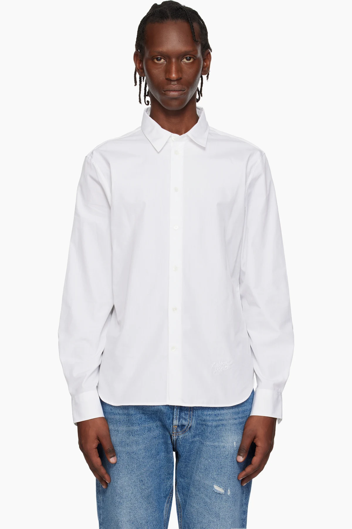 White 'Maison Kitsuné' Handwriting Casual Shirt
