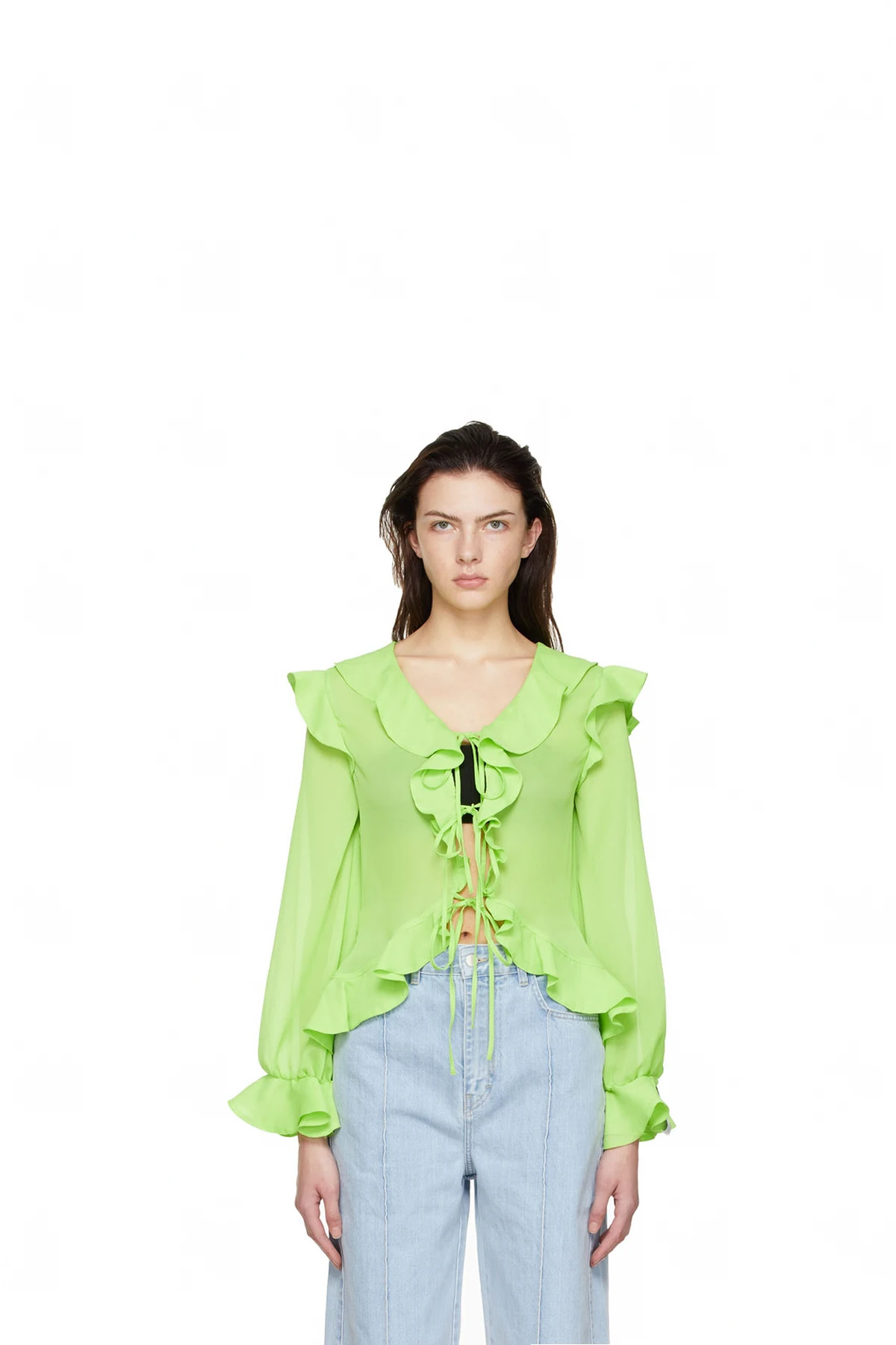 Green Polyester Blouse