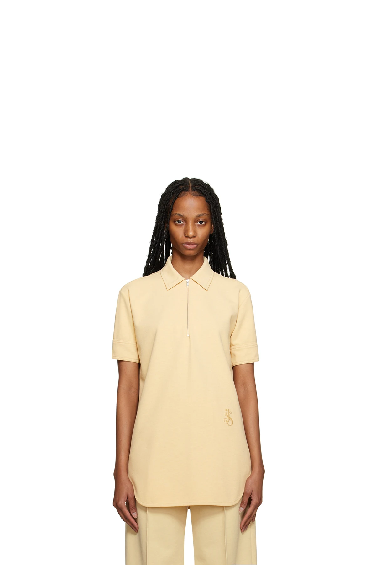 Yellow Embroidered Polo