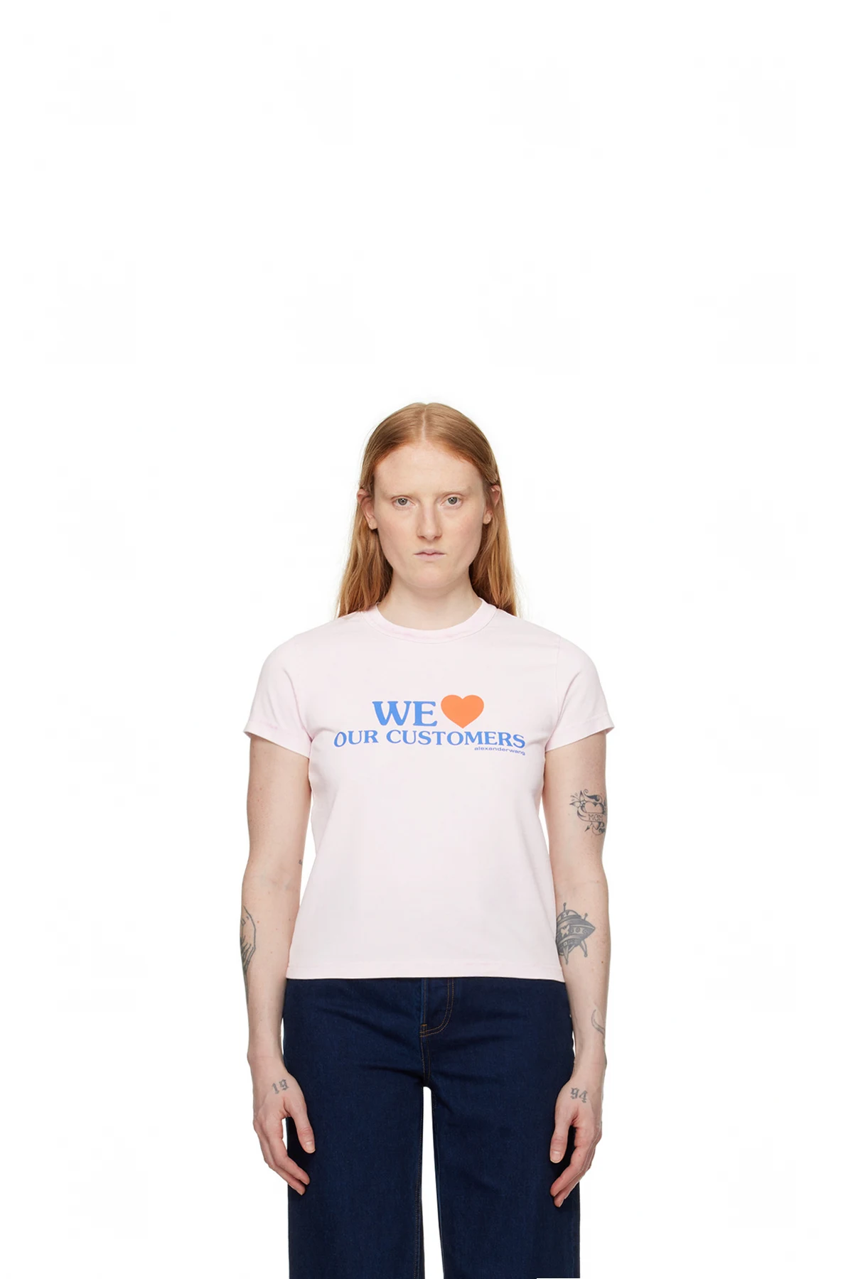 Pink 'We Love Our Customers' T-Shirt