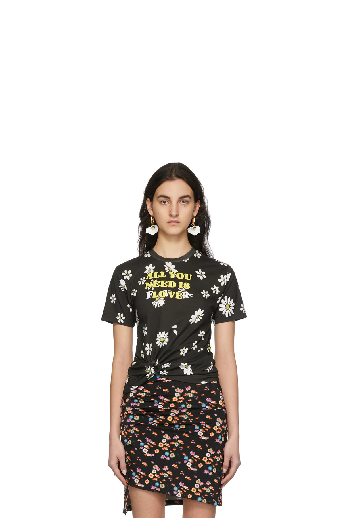 SSENSE Exclusive Black Capsule Daisy Print T-Shirt