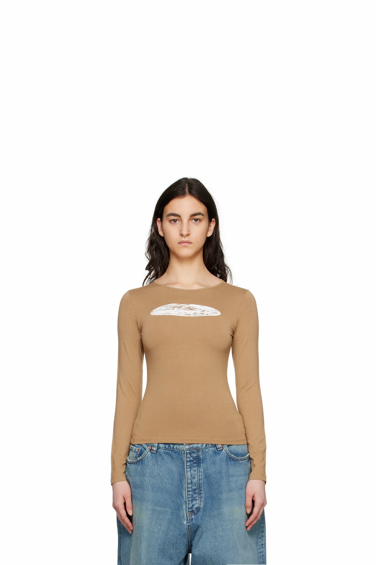 Beige Thermal Long Sleeve T-Shirt