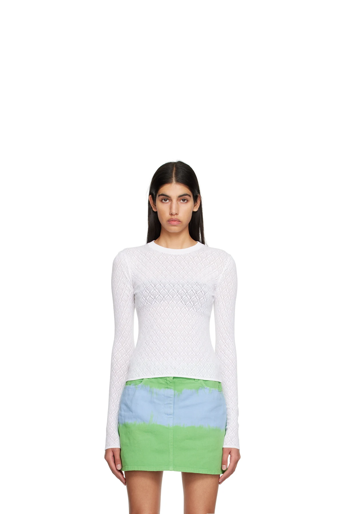 White Crewneck Long Sleeve T-Shirt