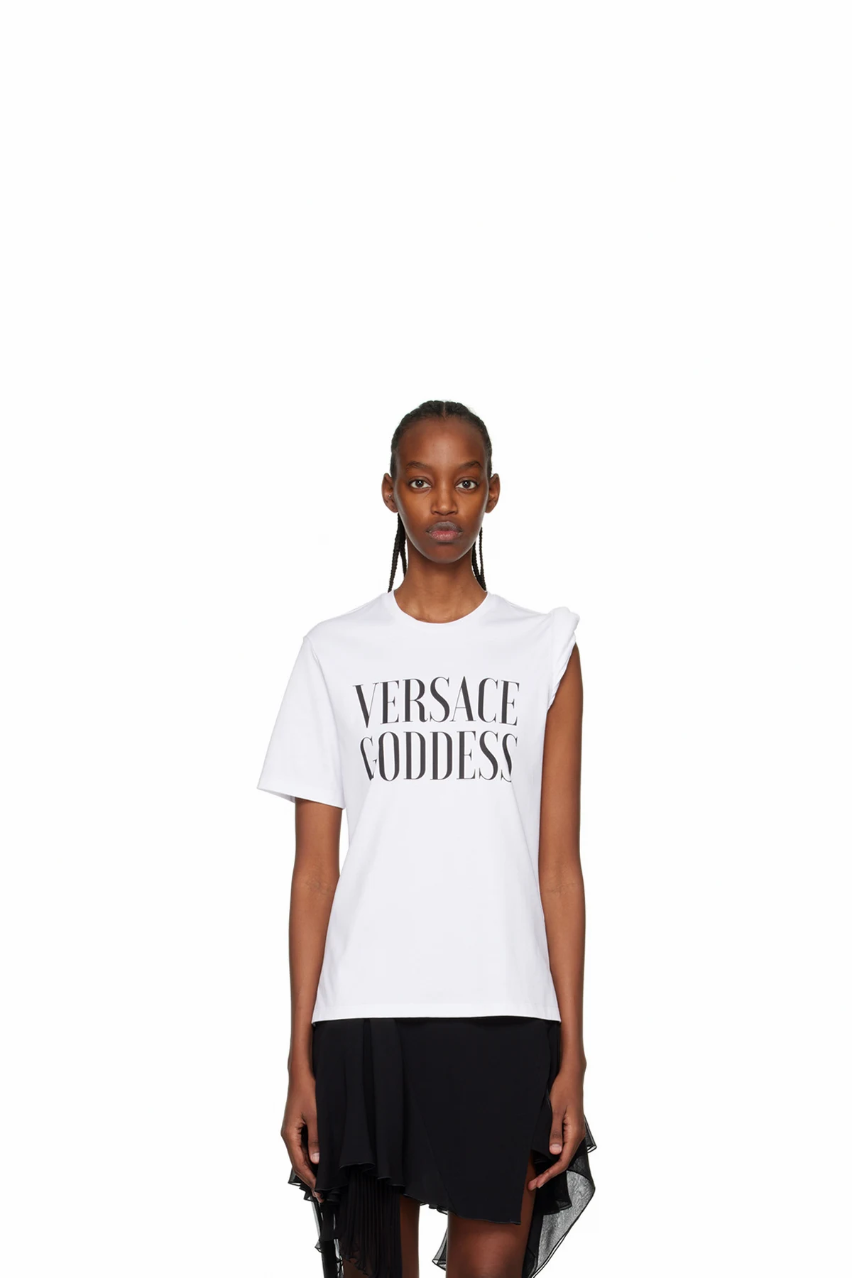 White 'Goddess' Rolled T-Shirt