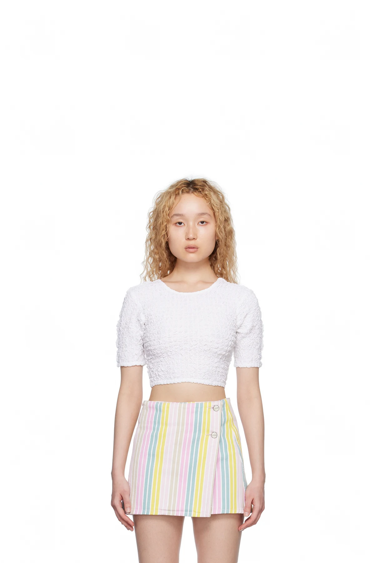 White Smocked T-Shirt