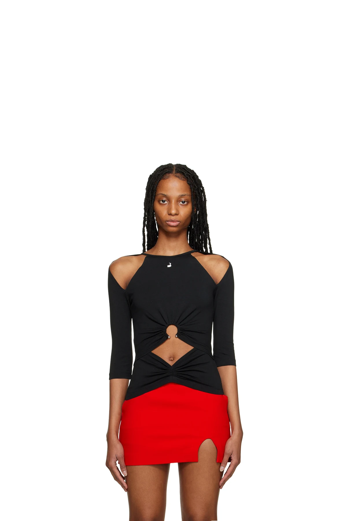 Black Cutout Long Sleeve T-Shirt