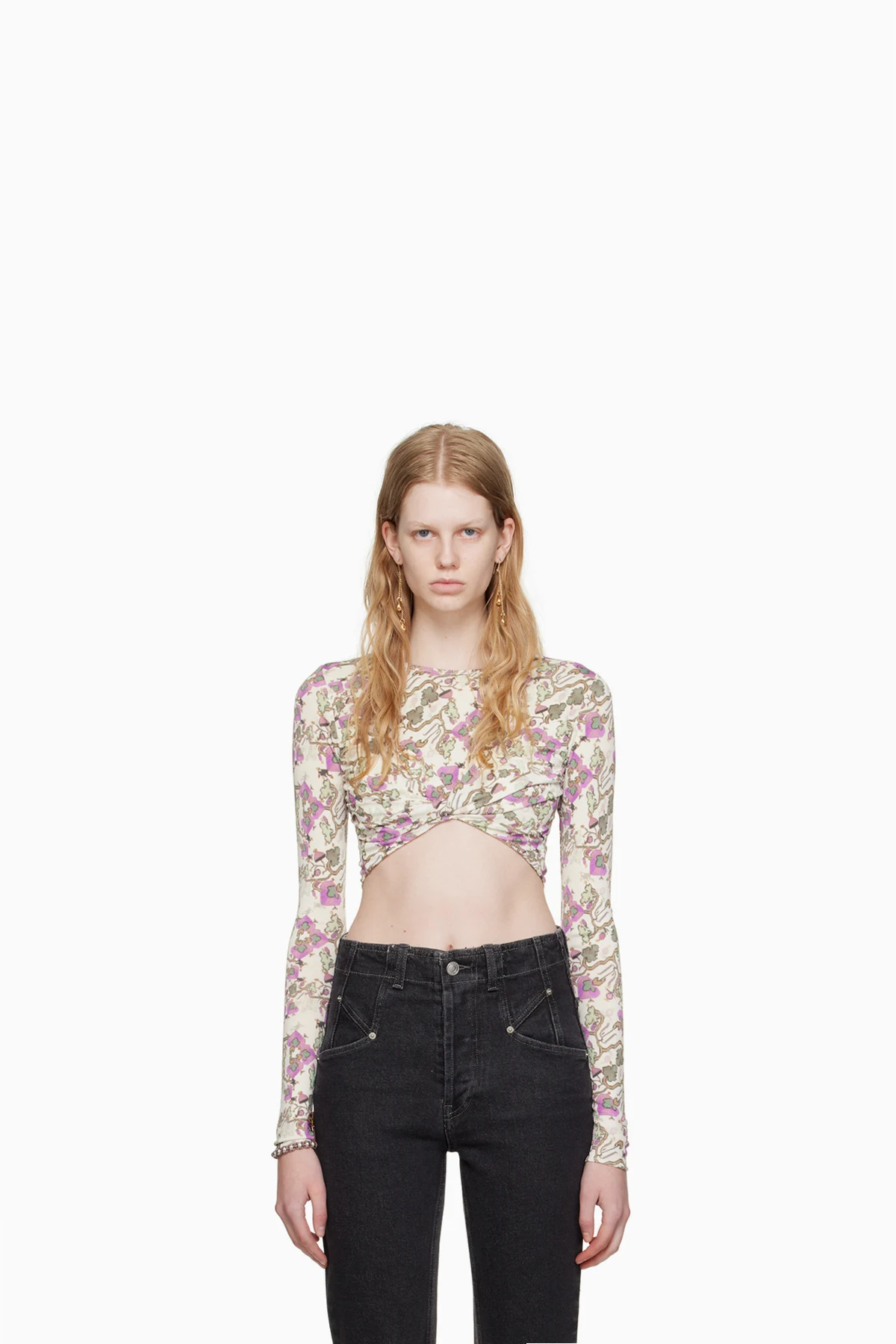 White & Purple Jinea Long Sleeve T-Shirt