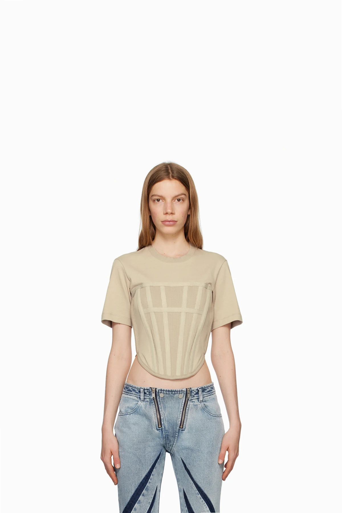 Taupe Corset T-Shirt