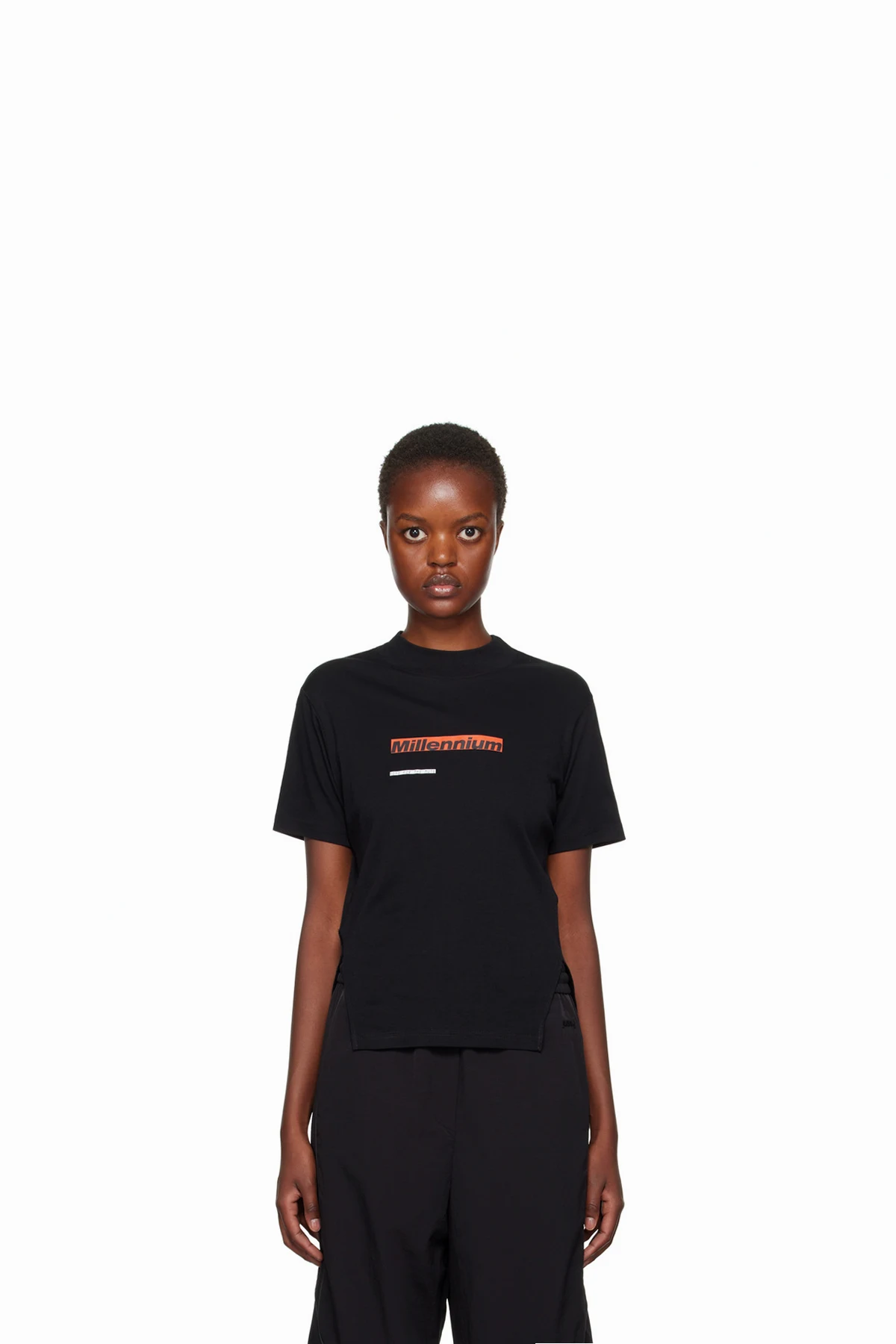 Black 'Millenium' Split T-Shirt