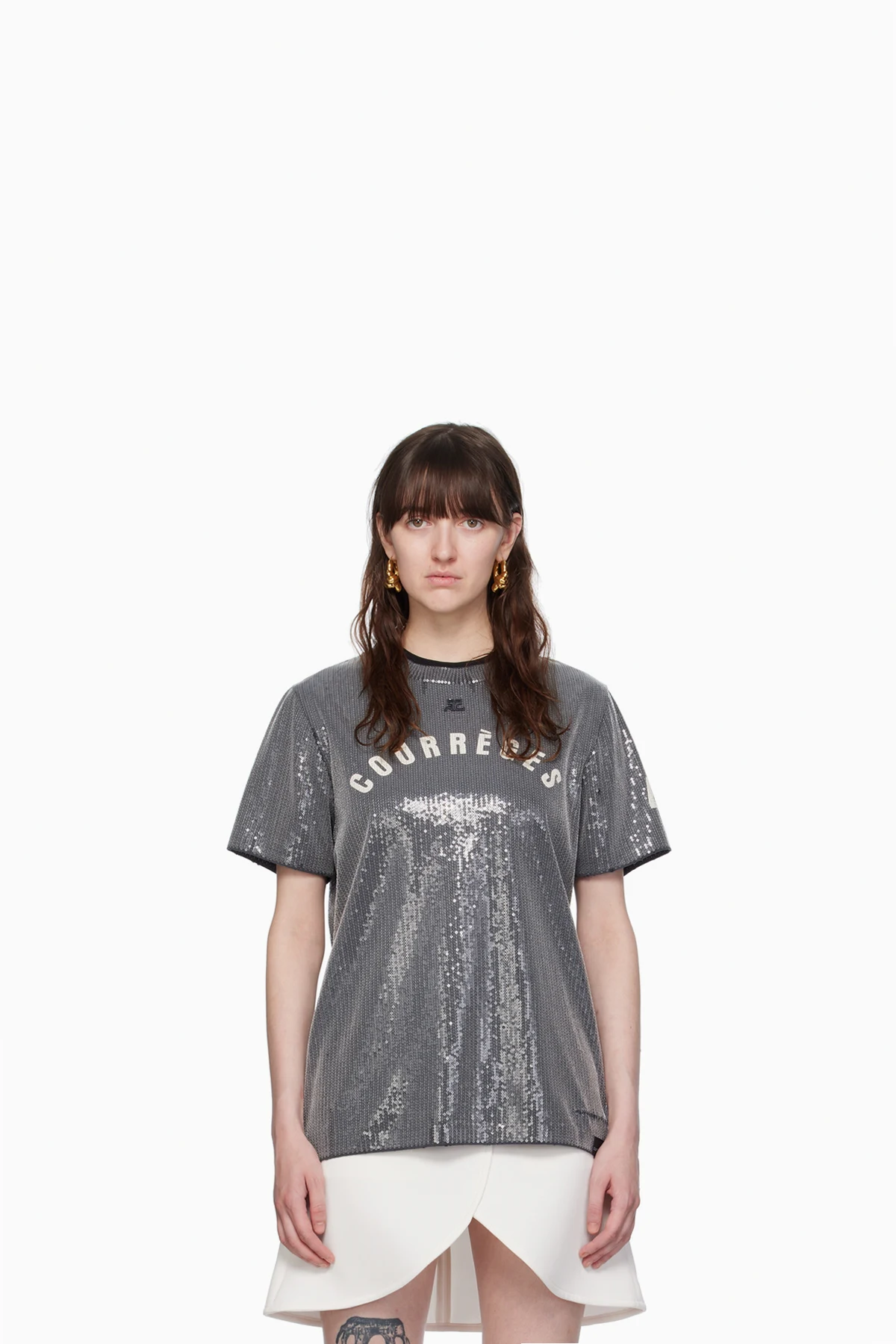 Gray Sequinned T-Shirt