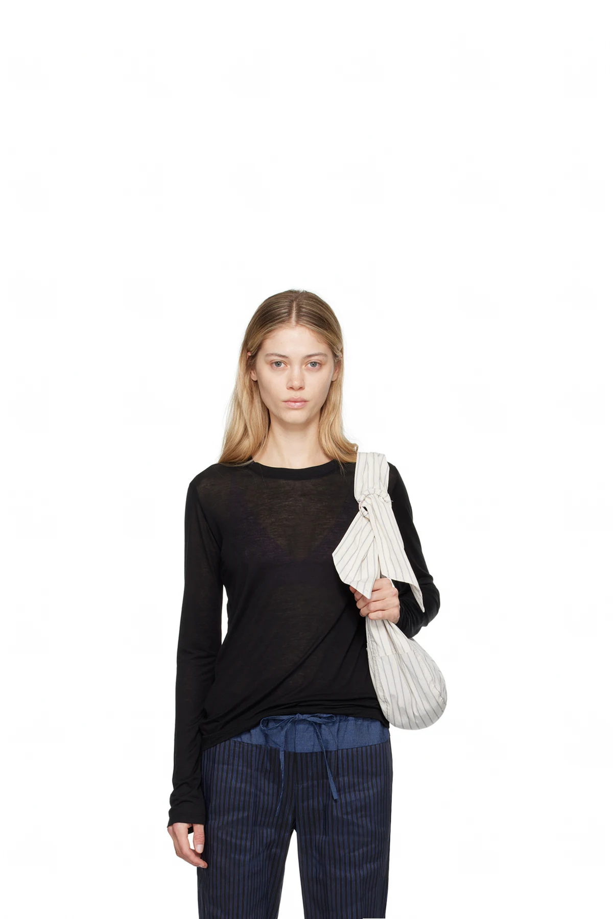 Black Bamboo Lyocell Long Sleeve T-Shirt
