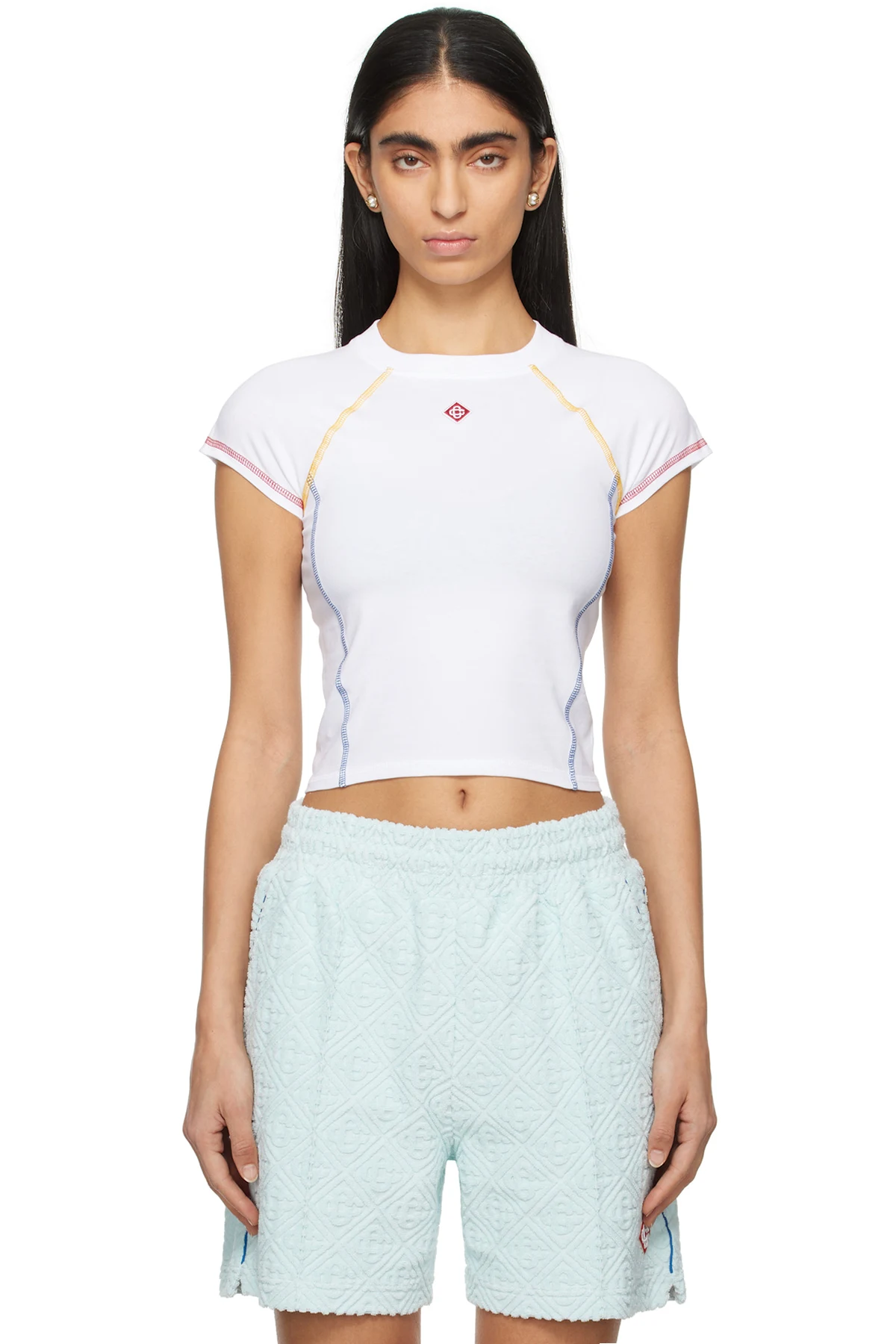White Raglan Short Sleeve T-shirt