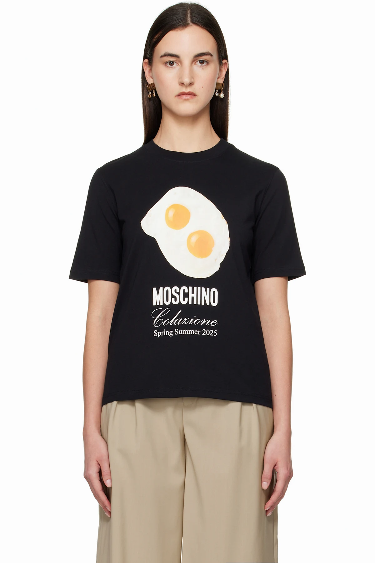 Black Eggs Print T-shirt