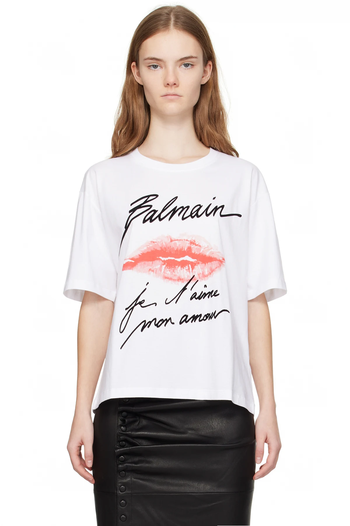 White Kiss Print T-shirt