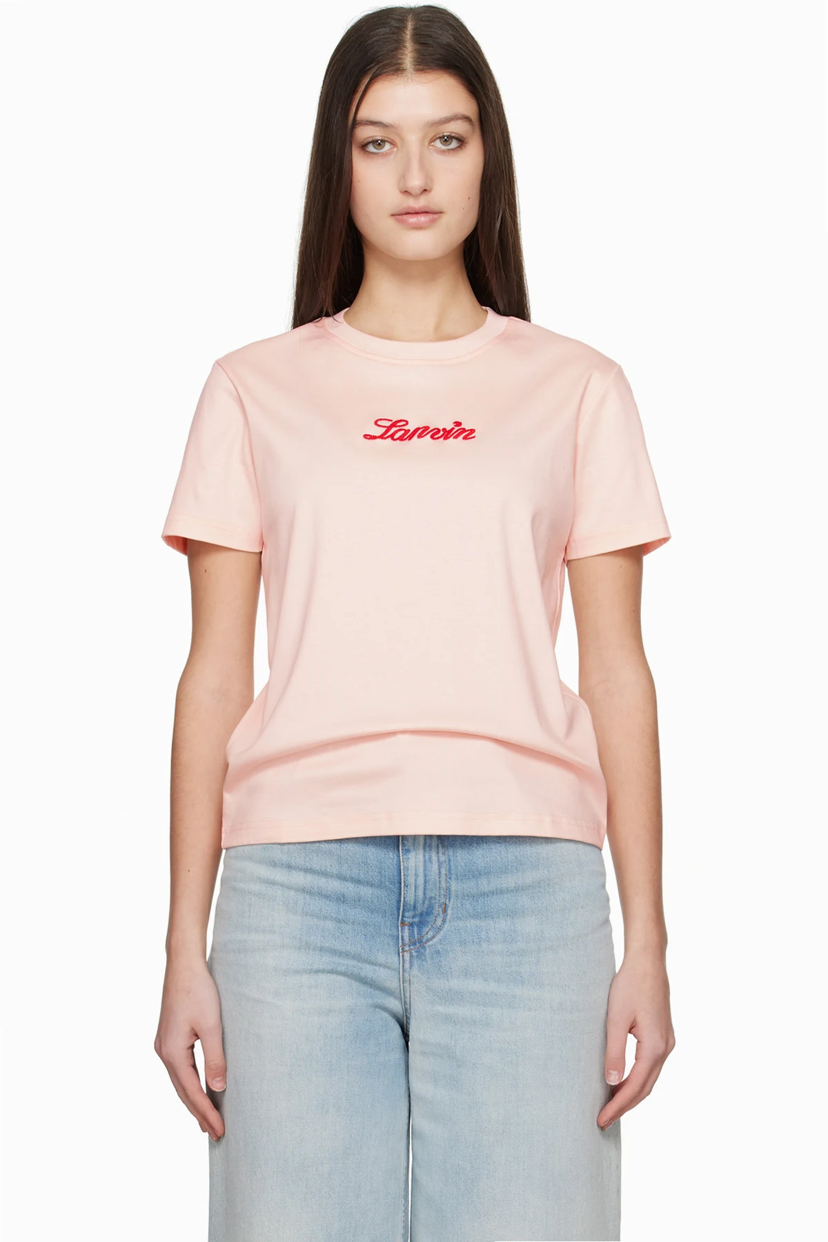 Pink 'Lanvin' Embroidered T-shirt