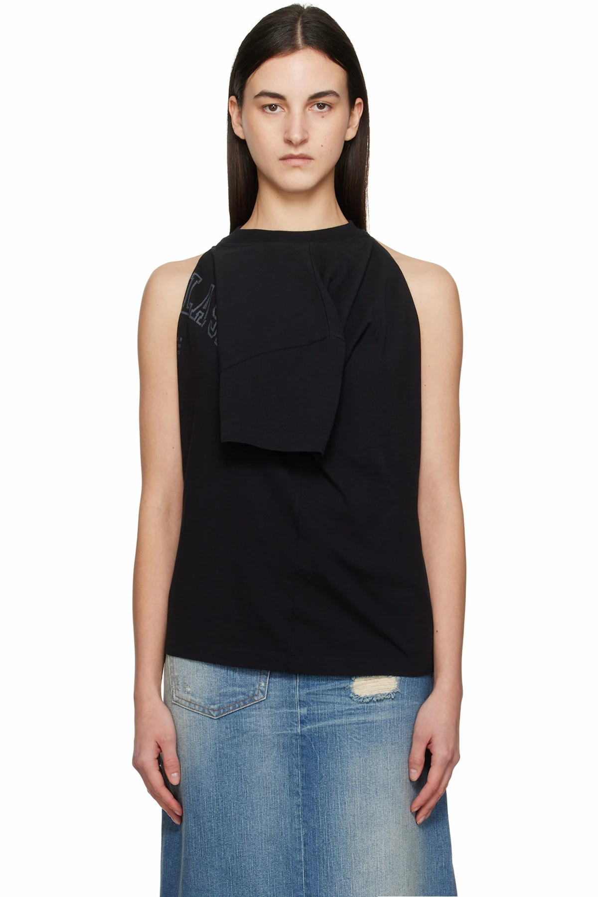 Black Dual Wear Varsity Printed T-shirt