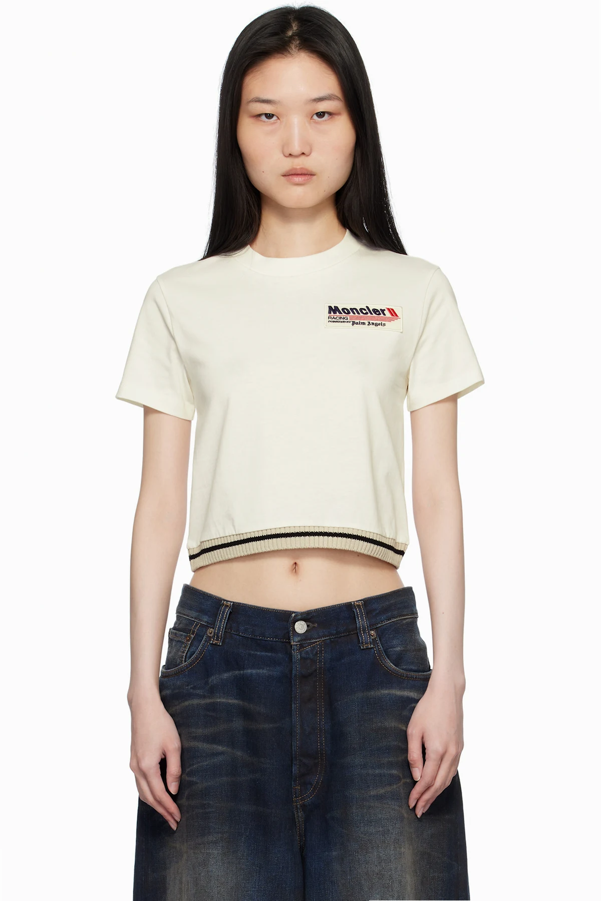 Moncler x Palm Angels White Racing T-shirt