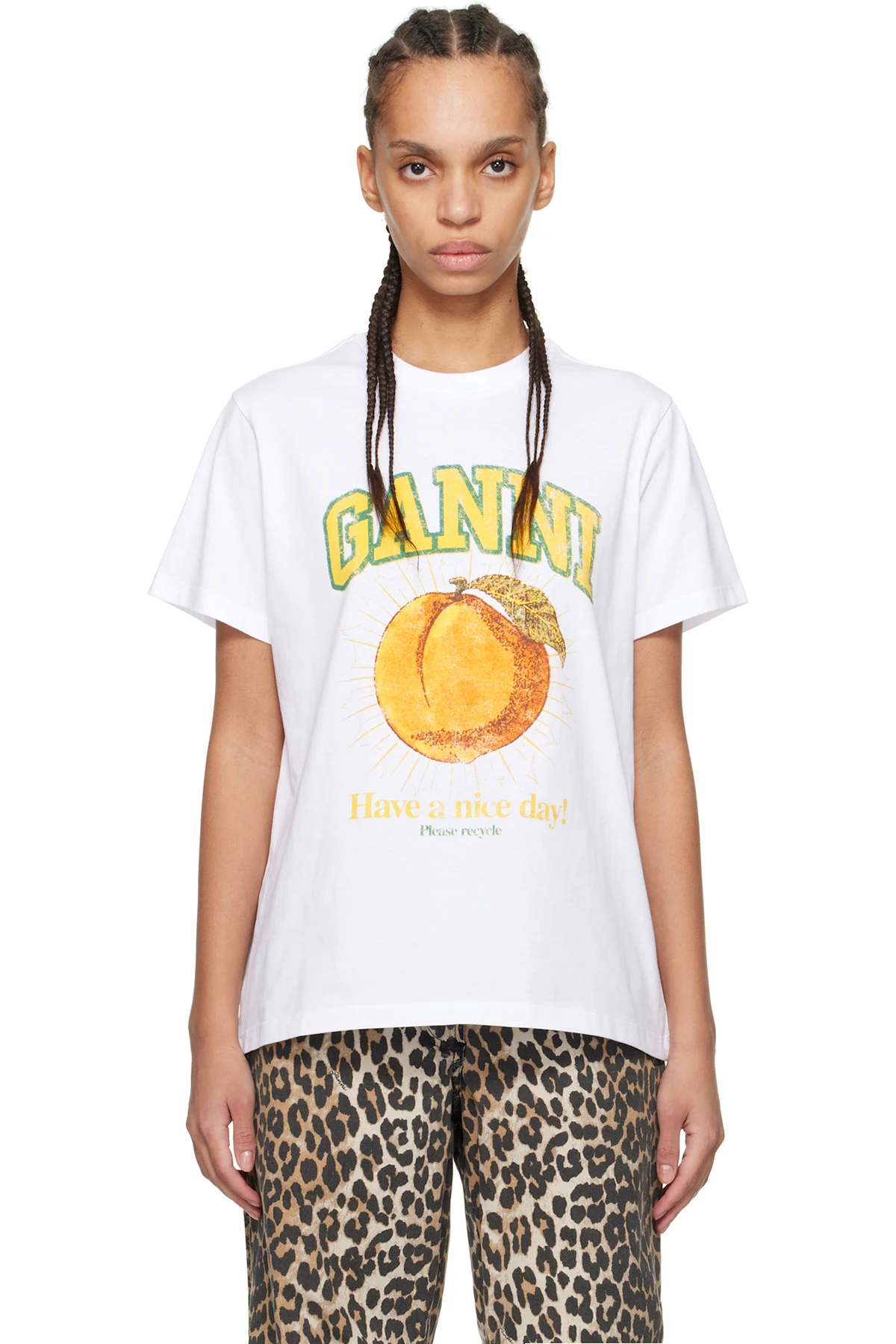 White Relaxed Peach T-shirt