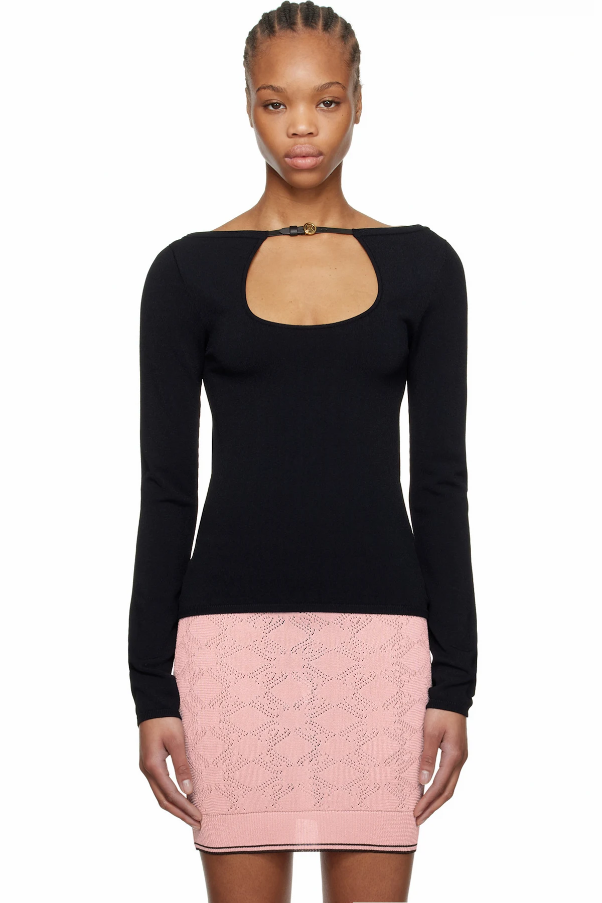 Black Long Sleeve Keyhole T-shirt