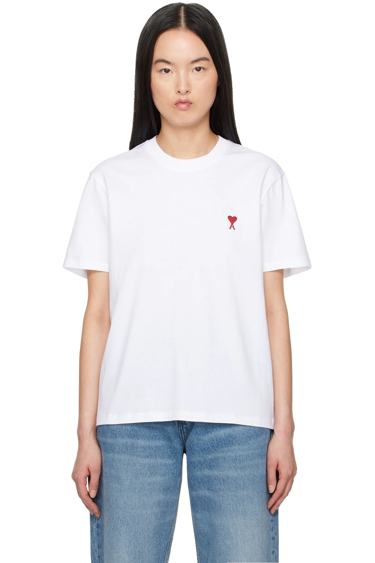 White Cotton Ami de Coeur T-shirt
