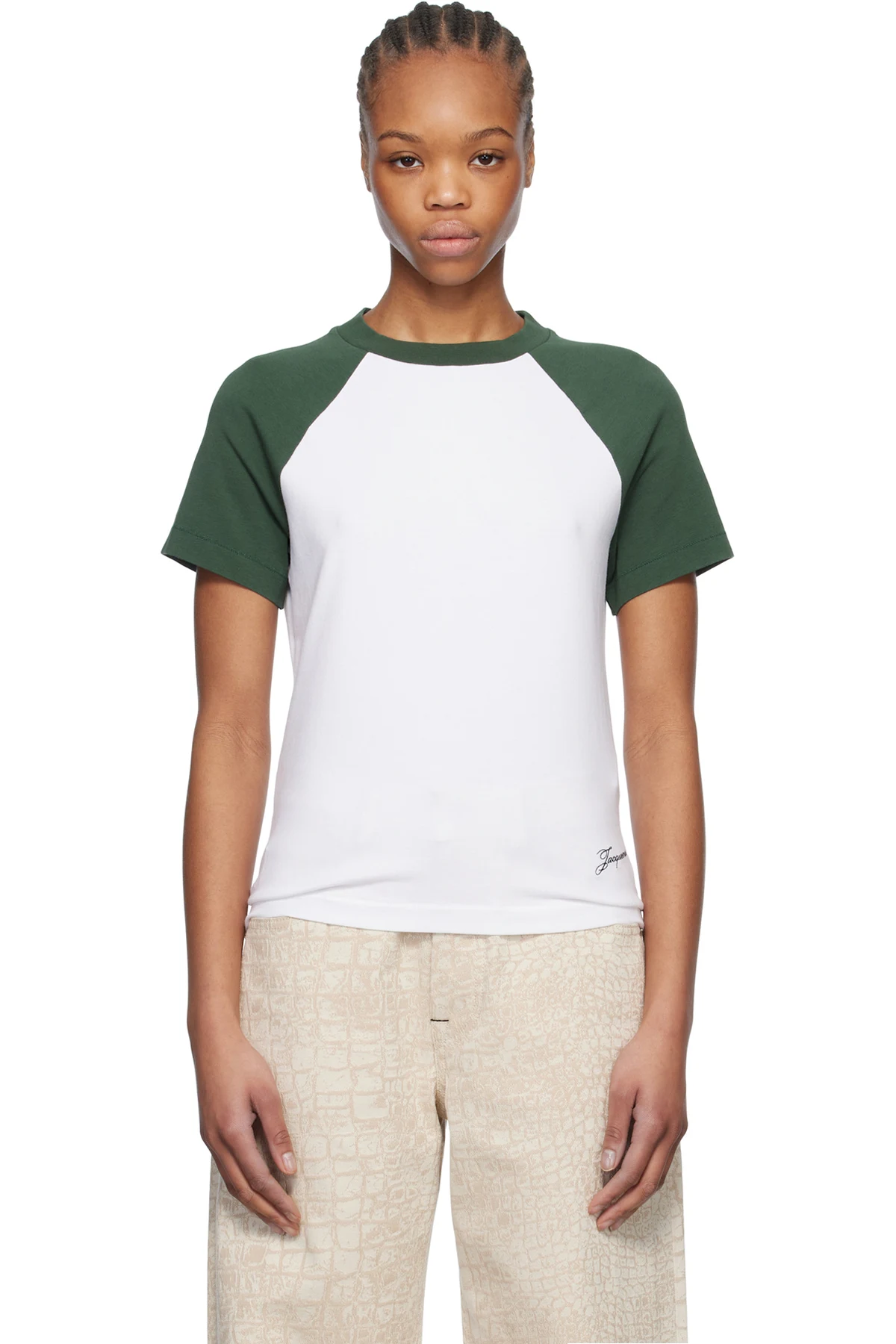 White & Green La Croisière 'The Baseball mini' T-shirt