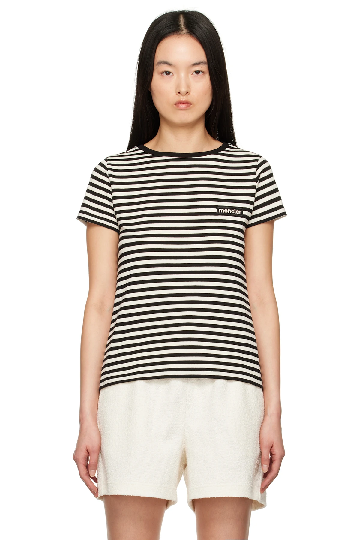 Off-White & Black Striped T-shirt