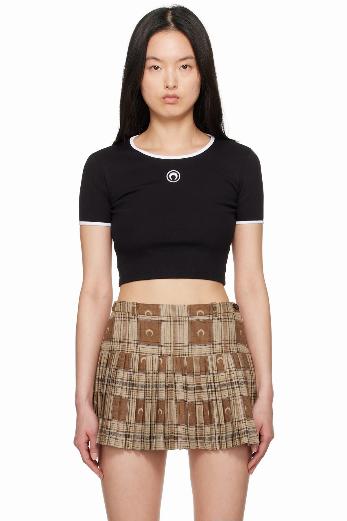Black Moon Logo Jersey Cropped T-shirt